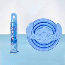 MINISO Stitch Portable Collapsible Cup Set, Foldable Design, Space-Saving, Convenient To Carry, Ideal For Travel Or Outdoor Activities (1 Piece) - Blue - View 5