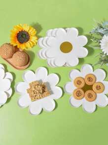 10 Pcs Daisy Paper Plates Flower Disposable Gold Foil Dessert Plates Sunflower Boho Groovy Party Plates For Summer Birthday Shower Wedding Tableware Supplies ,7 Inch/9 Inch Plate,Daisy Shape Plates White Daisy Flower Paper Food Plate Summer Spring Daisy Flower Party Decoration, Birthday, Wedding, Graduation, Cake Party, Fruit Party, Summer Party, Father's Day, Halloween, Thanksgiving, Christmas