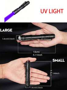 1pc 395nm UV Light Flashlight, Mini Portable Pen Lights For Leak, Pet Urine, Hotel Inspection, Dry Stain And Dye Detector Ultraviolet Invisible Ink Torch, Ore Money Scorpion Detection Lamp, Camping Accessories