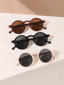 1/2/3 副女士波西米亚风圆形时尚豹纹太阳镜，适合假日外出佩戴 - 彩色 - 查看 9