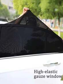 Parasol universal para autos y SUV, protección UV y anti-mosquitos de gasa elástica para ventanas, parasol para ventanas laterales delanteras y traseras, nuevo accesorio protector de malla
