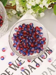 100 件 8 毫米/10 毫米裂纹玻璃珠 - 水晶冰玻璃隔珠，用于 DIY 珠宝制作（项链/手链/耳环工艺用品