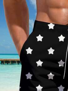 Men's Hawaiian Style 3D Print Casual Beach Shorts - Quick Dry, Drawstring Waistband, Perfect For Summer Outings