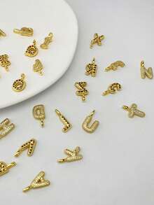 MECYLIFE 1 件时尚嘻哈水钻字母吊坠项链，个性化百搭日常珠宝礼物，适合女性