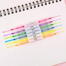 Set da 6 colori Evidenziatore a doppia punta, pennarelli fluorescenti per disegno, forniture per ufficio e scuola, utili per studenti, graffiti e dipinti ad acquarello