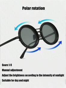 1副时尚变色眼镜，1-9级亮度可调，男女通用，适合日夜佩戴