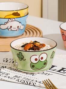 Sanrio 1PC/4PCS Sanrio Cute Cartoon Tableware Bowl Pink Kitty Cat Jade Guigou Creative Rice Bowl High Beauty Couple's Ceramic Dessert Bowl Large Capacity Home Thickened Tableware Bowl Suitable For Kitchen Soup Dessert Perfect Tableware!,School Supplies