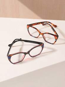 1/2/3 PCS Women's Acrylic Bohemian Casual Cat Eye Fashion Glasses For Daily Reading And Work Commuting - Multicolor - View 5