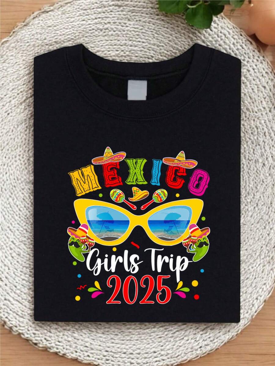 Mexico Girls Shirt, Cancun Trip T-Shirt, Girls Trip Shirts, Cabo Shirts, Birthday Girl And Birthday Crew Tee, Vacation Shirts, Mexico Matching Tees, Summer Life. SH-265 - Black - View 1