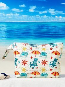 1Pc Wet Bag For Swimsuit Travel Beach Bag, Diaper Bag Toiletry Bag Waterproof Large Makeup Bag, Zipper Pouch For Girl Girls Sister Friends Wet Bag - Multicolor - View 14