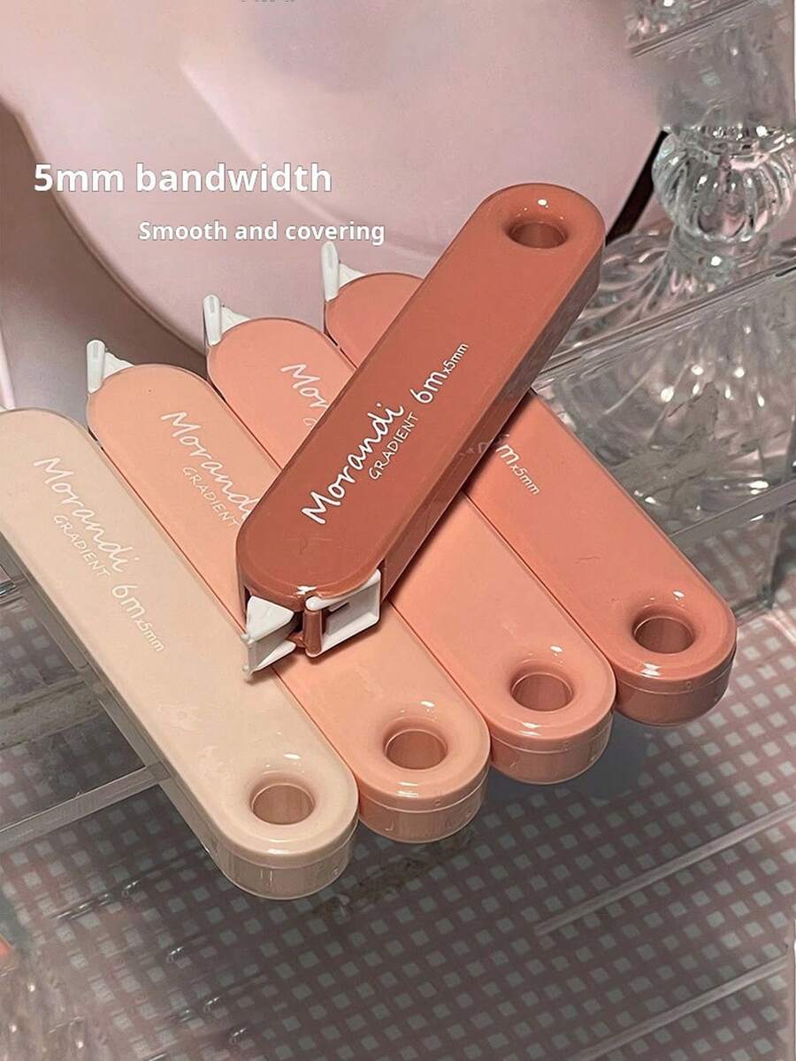 5pcs/Pack Gradient Color Correction Tape, High Capacity Smooth Correction, Portable & Stylish Tape Pen - Multicolor - View 1