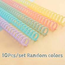 1/3/5/8/10 可调节 PVC 螺旋装订环，适用于 A4 纸 30 孔打孔活页夹，长度 27.99 厘米 - 非常适合笔记本、日历和文件、文件整理 | 鲜艳的色彩 | 灵活的环，返校，学校用品 - 隨機 - 查看 2