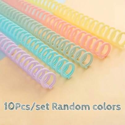 1/3/5/8/10 Adjustable PVC Spiral Binding Rings For A4 Paper 30 Hole Punched Binder, Length 27.99cm - Ideal For Notebooks, Calendars And Files, Document Collation | Vibrant Colors | Flexible Rings,Back To School,School Supplies