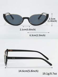 1 副女士猫眼无框时尚眼镜，适合夏季海滩度假、户外、旅行的街头风格 - 紫色 - 查看 5