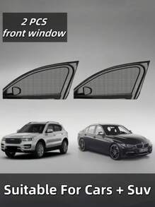 Parasol universal para autos y SUV, protección UV y anti-mosquitos de gasa elástica para ventanas, parasol para ventanas laterales delanteras y traseras, nuevo accesorio protector de malla