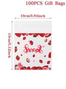 50/100Pcs Strawberry Theme Self-Sealing Candy Bag,Gift Bag,Gift Wrapping Bag,Strawberry Party Favor Bag,Treat Bag,Snack Chocolate Biscuit Baking Bag,Donut Bag,Candy Wrapping Bag,Packaging Bag,1st Birthday Party Supplies,Wedding Decor,Bridal Shower Favors,Babyshower Supplies,Strawberry Theme Birthday Party Decor,Gender Reveal Party Supplies,Holiday Party Decorations