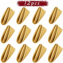 6/12 قطعة مناديل مربعة ساتان أنيقة - 16.93* 16.93 بوصة ، من البوليستر الناعم ، متعددة الألوان (ذهبي ، بوردو ، أسود ، أبيض ، أخضر مائل للزرقة ، زهري) لزينة الحفلات والأعراس والعشاء الرومانسي ، مناديل قماش