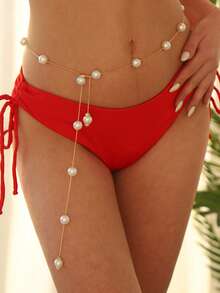 1 Set Women's Pearl Jewelry Set, Sexy Beach Jewelry, Body Jewelry, Fashion Party Waist Belt Bodychain Accessories
