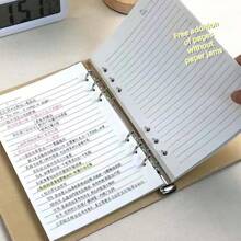 60 unidades/pacote de papel de recarga para caderno A5, folhas soltas grossas, substituição para caderno de estudante/escritório, papel de preenchimento com furos em branco com grade pautada A5