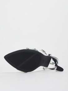 Sandalias de tacón alto con punta puntiaguda y tira de tobillo, elegantes y sexys, aptas para fiestas, actividades al aire libre, primavera/verano