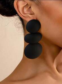 1 Paar goldene & silberfarbene geometrische Ohrstecker, dicke Ohrstecker für Frauen, Alltagsjuwelen für Lässig-Partys als Geschenk