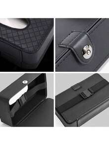 通用车载纸巾盒，皮革餐巾架，后座遮阳板悬挂式纸巾分配器，汽车座椅靠背带纸巾盒