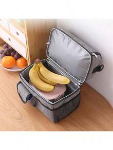 1pc Insulated Lunch Bag Large Tote With 2 Compartments, Shoulder Strap, Ice Bags For Summer Camping BBQ, And Leakproof Design - Reusable Thermal Lunch Box For Men, Women, And Adults - Ideal For Office Work, School And Picnic Bag For School School Accessories School Stuff - Multicolor - View 10
