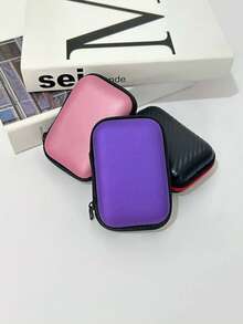 1 件 3 色数据线收纳盒、带拉链的耳机包、迷你防水防潮零钱包、便携式收纳袋 - 彩色 - 查看 2