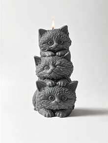 1 件猫硅胶模具，手工艺术配件，层压宠物猫狗硅胶模具，DIY 家居艺术配件，揉捏音乐，香薰，蜡烛，石膏制品，适用于 DIY 手工礼品 - 白色 - 查看 6