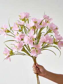 1 Bouquet 28.4'' Artificial Daffodil Magnolia Flower Real Touch Orchid Fake Flowers For Home Living Room Wedding Table Decoration Stuff Flower Arrangement Romantic Theme,Fake Plants,Room,Desk,Garden Decor - Baby Pink - View 1