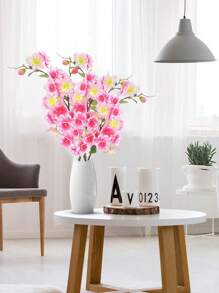 1PC/2PCS/4PCS 32.28Inch214 Artificial Cherry Blossom Branches Indoor Decoration Long Stem Fake Plants Real Touch Suitable For Wedding Family Bedroom Party Table Office Decoration