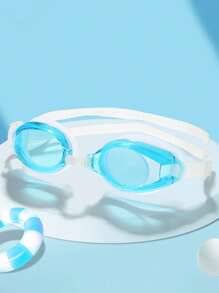 A Pair Of Waterproof And Anti Fog Swimming Goggles, Essential For Practical Training, With Simple Colors And Complimentary Earplugs, Suitable For Children And Teenagers To Wear