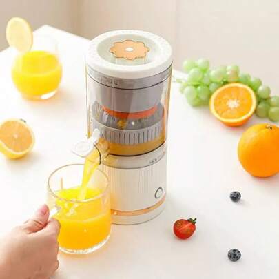 Auto Separate Juicer, 2025 New Electric Lemon Juicer, Portable Rechargeable Juicer With USB Cable, Mini Multifunctional Fruit Juicer, Fully Automatic Operation (Orange)
