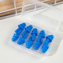 10pcs Waterproof Silicone Ear Plugs For Sleeping Noise-Proof Soft Reusable Sleep Plugs For Travel, Home, Office Adults Sensitive Sleepers(Blue)