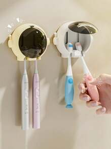 1 Pack Cute Astronaut Toothbrush Holder, Toothbrush & Toothpaste Holders,Astronaut Shape, No Drilling, Bathroom Wall-Mounted Toothbrush Storage Rack For Home, Hotel, Dormitory Back To School