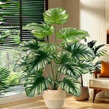 Elegant Artificial Monstera Plant - Ideal For Home And Office Decor, Anniversary And Holidays (Christmas, Easter, Thanksgiving) - For Indoor And Outdoor Use, Pot Not Included, Turtle Shape Decor