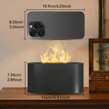 6 Colors Simulated Flame Humidifier - Single Room Humidifiers With Realistic Smoke Design, Aromatherapy Diffuser, Night Light, And Essential Oil Capability For Home, Office, And Gift Ideas