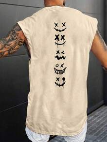 Men's Women's Basic Tank Tops Bear Design UNISEX Sleeveless 100% Premium Cotton - Màu be - Xem 2