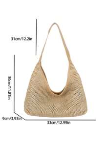 Minimalist And Stylish Casual Handbag, New 2024 Autumn Vintage Fashion Underarm Bag, Solid Color Shoulder Commuter Bag