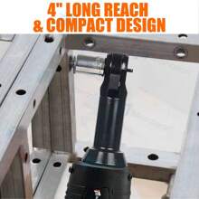 18V Extended Cordless Ratchet Wrench 3/8" 45 Ft-Lbs (60 N.M) 450RPM 2 Battery
