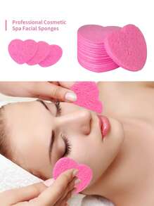 SHEIN X Milania 50-Count Facial Sponges Compressed, 100% Natural Cellulose Face Sponge Professional Cosmetic Spa Sponges For Face Cleansing, Exfoliating Mask, Makeup Removal For Travel And Home