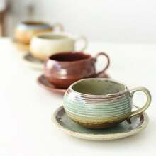 Japanese Elegant Coffee Mug, Ceramic Vintage Cup, Couple Water Cup, Household Single Cup, Men And Women Tea Cup, Ceramic Coffee Cup And Saucer Set Back To School - Multicolor - View 1