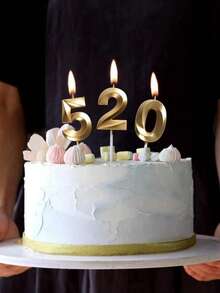 1 件数字生日蜡烛，用于蛋糕装饰和派对用品，生日蛋糕派对烘焙甜点蜡烛配件母亲节毕业典礼 - 金色 - 查看 7