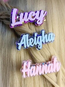 One Customized Acrylic Duckbill Clip, A Personalized Name Hair Accessory, A DIY Letter Gift Hair Clip, And A DIY Name Hair Clip. This Is An Excellent Gift That Is Highly Suitable For Giving To Good Friends At The Start Of The School Term. It's A Children's Hair Clip, A Customized Name Hair Clip, And A Customized Children's Hair Clip. It Is The Best Gift To Give To Friends On Mother's Day And Children's Day.
