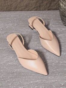 Chaussures à talons hauts blanches pour femmes avec sangle arrière, mules pointues