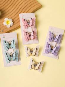 2pcs Bohemian Style Butterfly Decor Hair Clips, Gift For Women Claw Clips Hair Claws Hair Barrettes - Multicolor - View 7