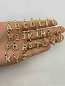 MECYLIFE 1 件时尚嘻哈水钻字母吊坠项链，个性化百搭日常珠宝礼物，适合女性