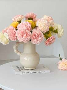 6pcs Short Stem Artificial Carnation Flowers, Lifelike Carnations | Polyester Material | Flexible Iron Wire Stem | Suitable For Home Decor, Living Room, Kitchen, Dining Table, Holidays, Weddings, Engagements, Office Decorations, Valentine's Day, Thanksgiving, Mother's Day, Spring/Summer Decorations