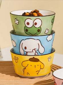 Sanrio 1PC/4PCS Sanrio Cute Cartoon Tableware Bowl Pink Kitty Cat Jade Guigou Creative Rice Bowl High Beauty Couple's Ceramic Dessert Bowl Large Capacity Home Thickened Tableware Bowl Suitable For Kitchen Soup Dessert Perfect Tableware!,School Supplies