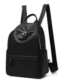 Fashionable Korean Style Versatile Backpack, Student Bookbag For Women - Black - View 7